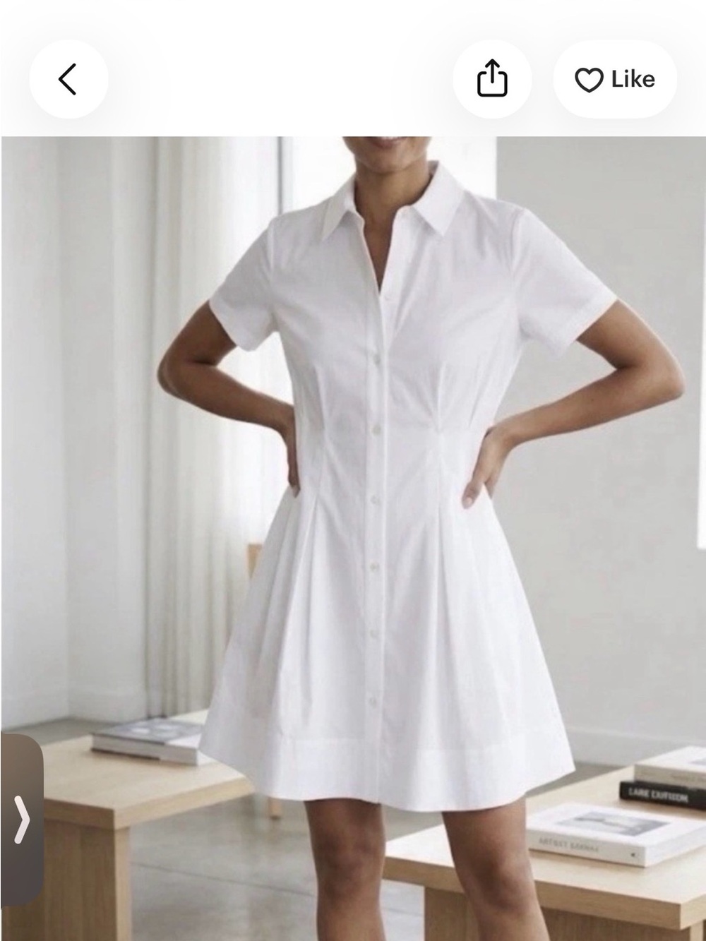 Theory Classic White Shirt Dress with Side Pockets - New with Tags